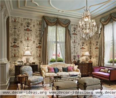 Open Traditional Living Room by Barbara Eberlein