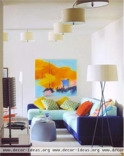 Dramatic Contemporary Living Room by Kent Brasloff