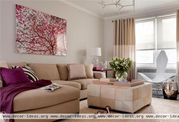 Romantic Contemporary Living Room by Frances Herrera