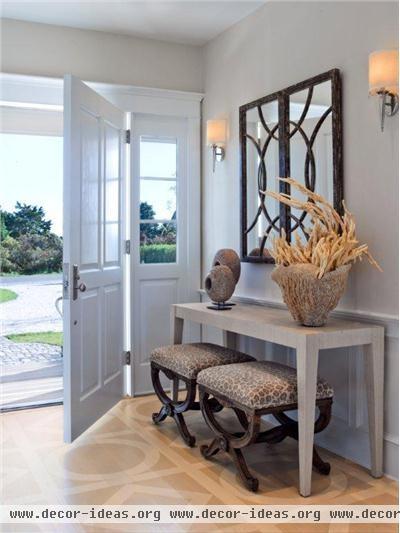 Light Transitional Foyer by Kathleen Hay