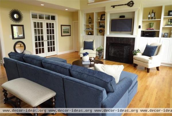 Casual Transitional Living Room by Tara Johnson