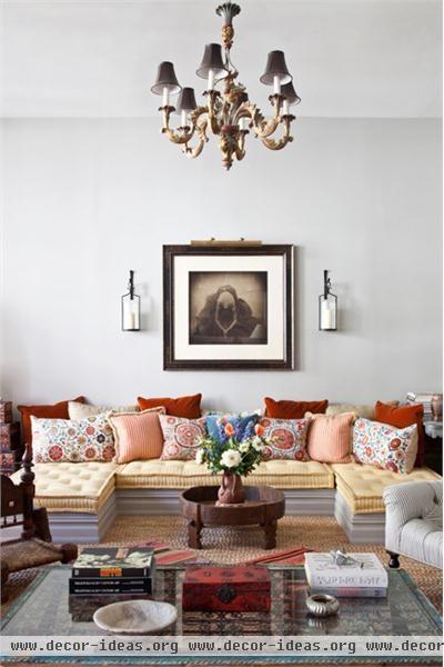 Homey Transitional Living Room by Deborah French