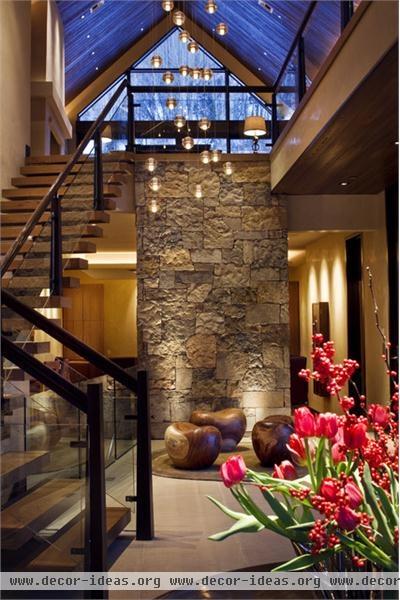 Dramatic Transitional Foyer by Toni Knudson