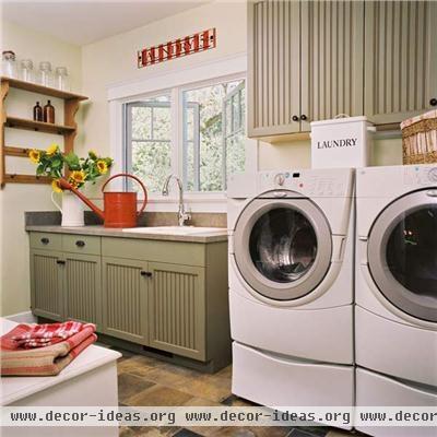 Sunny Traditional Laundry Room by Jane Ellison