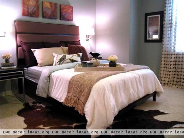 Romantic Transitional Bedroom by Erica Barnes