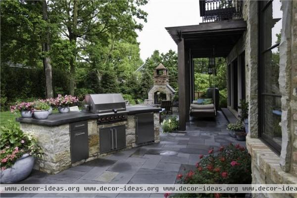 Homey Traditional Outdoor Kitchen by Susan Fredman