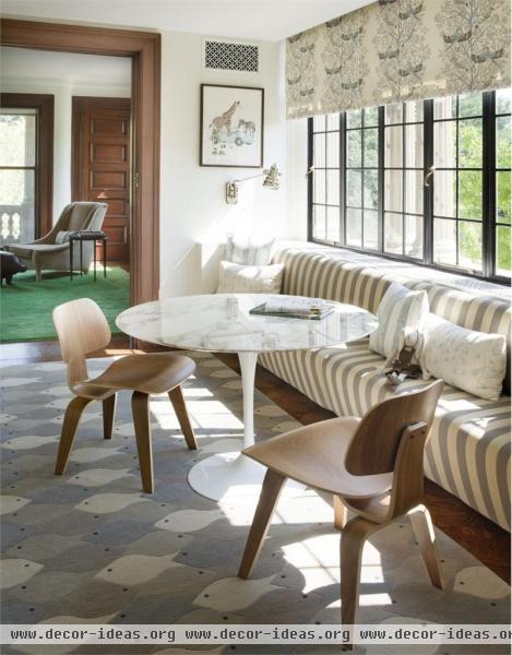 Sunny Transitional Dining Room by David Howell