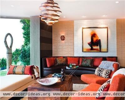 Open Transitional Living Room by Lisa DeLena