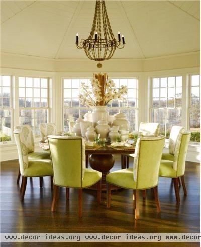 Sunny Transitional Dining Room by Kathleen Hay