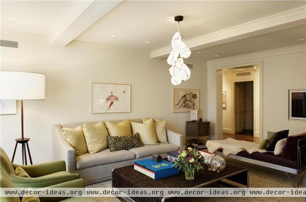 Airy Transitional Living Room by David Howell