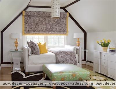 Cozy Transitional Bedroom by Tobi Fairley