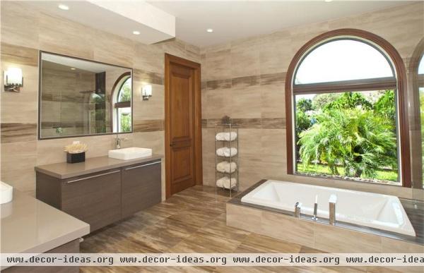 Open Contemporary Bathroom by Alena Capra