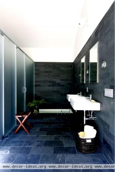 Dark Contemporary Bathroom by Gabriel Benroth, Adam Rolston & Drew Stuart