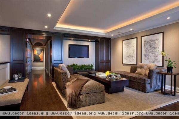 Classic Contemporary Media Room by Michael Abrams