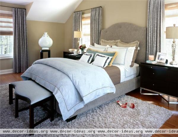 Airy Transitional Bedroom by Diane Paparo