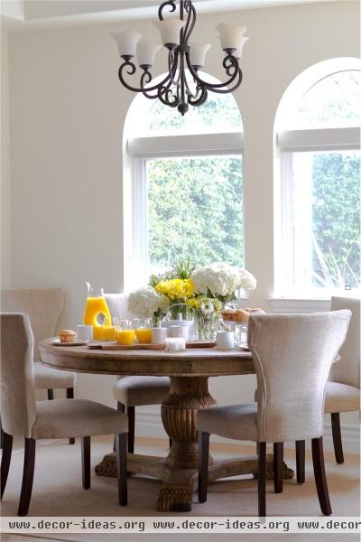 Light Transitional Dining Room by Shirry Dolgin