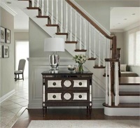 Open Transitional Foyer by Frances Herrera