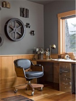 Dark Contemporary Home Office by Jessica Helgerson