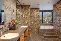 Relaxing Transitional Bathroom by Lori Carroll