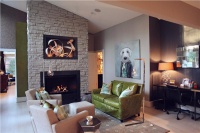 Dramatic Contemporary Family Room by Heather Garrett