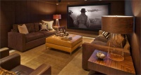 Cozy Contemporary Media Room by Frances Herrera