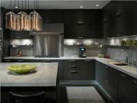 Dark Contemporary Kitchen by Gary Lee