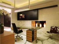 Dramatic Contemporary Home Office by Pepe Calderin