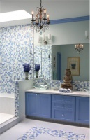 Dramatic Transitional Bathroom by David Kaplan