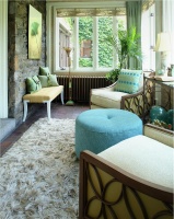 Sunny Transitional Living Room by Karen Gallagher