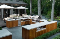 Open Transitional Outdoor Kitchen by Susan Fredman