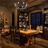 Dark Transitional Dining Room by Jerry Locati