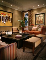 Dramatic Transitional Living Room by Michael Abrams