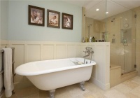 Light Transitional Bathroom by Tineke Triggs