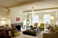 Sunny Transitional Living Room by David Howell