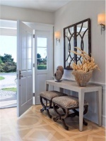 Light Transitional Foyer by Kathleen Hay