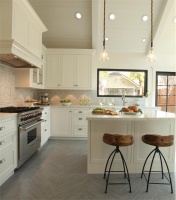 Open Transitional Kitchen by Christopher Grubb