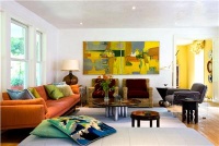 Open Transitional Living Room by Irwin Weiner