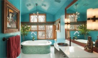 Dramatic Transitional Bathroom by Susan Brown