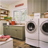 Sunny Traditional Laundry Room by Jane Ellison