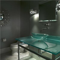 Dark Contemporary Bathroom by Kathleen Hay