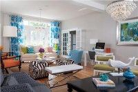 Dramatic Transitional Living Room by Rachel Reider