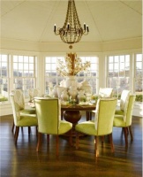 Sunny Transitional Dining Room by Kathleen Hay