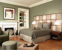 Relaxing Transitional Bedroom by Deborah Houseworth