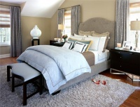 Airy Transitional Bedroom by Diane Paparo