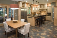 Dramatic Transitional Kitchen by Kim Schmidt