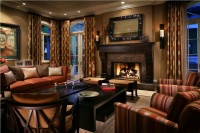 Dramatic Transitional Living Room by Michael Abrams