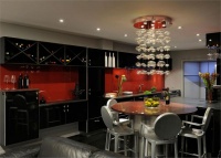 Dark Contemporary Kitchen by Jennifer Gilmer