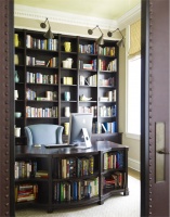 Stately Transitional Home Office by Gideon Mendelson