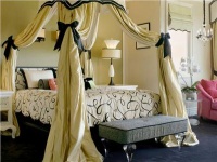 Dramatic Transitional Bedroom by Linda Allen