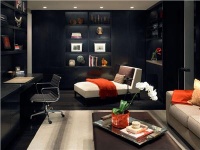 Dark Contemporary Home Office by Gary Lee